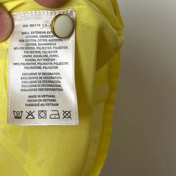 HD in Paris Anthropologie Lily Lace Lemon Top Blouse Short Sleeve Yellow US 16 - Picture 4 of 4